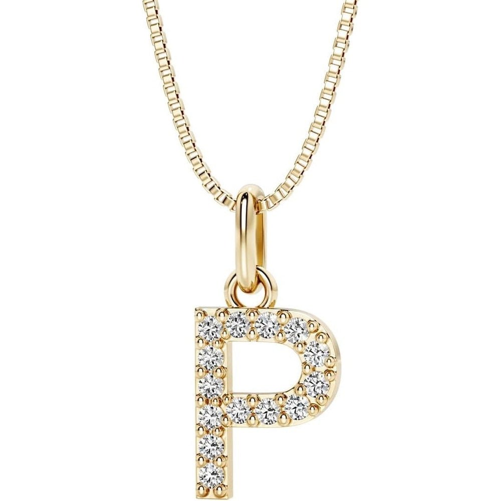 Initial Lab Grown Diamond Pendant Necklace in Silver - Future Jewelry