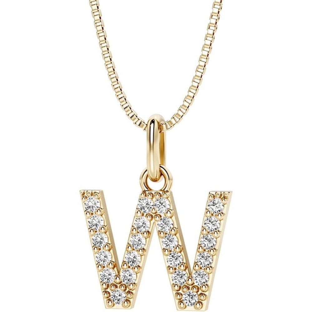 Initial Lab Grown Diamond Pendant Necklace in Silver - Future Jewelry