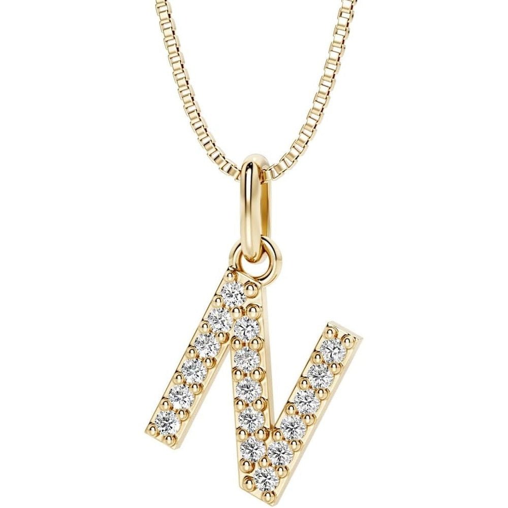 Initial Lab Grown Diamond Pendant Necklace in Silver - Future Jewelry