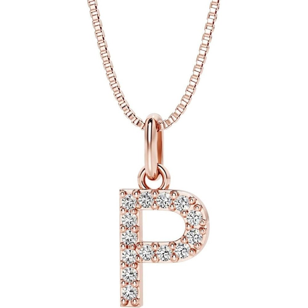 Initial Lab Grown Diamond Pendant Necklace in Silver - Future Jewelry
