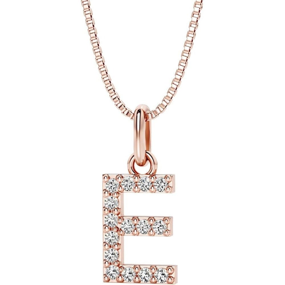 Initial Lab Grown Diamond Pendant Necklace in Silver - Future Jewelry
