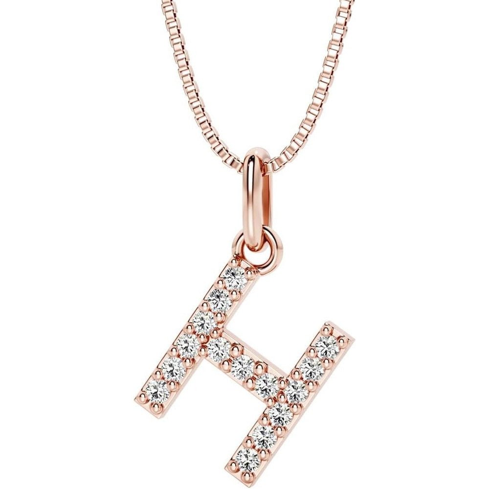 Initial Lab Grown Diamond Pendant Necklace in Silver - Future Jewelry