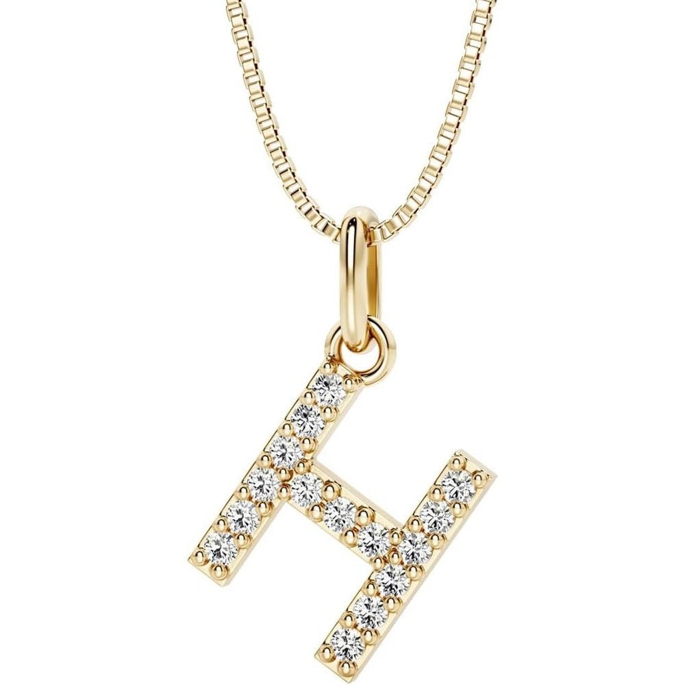 Initial Lab Grown Diamond Pendant Necklace in Silver - Future Jewelry