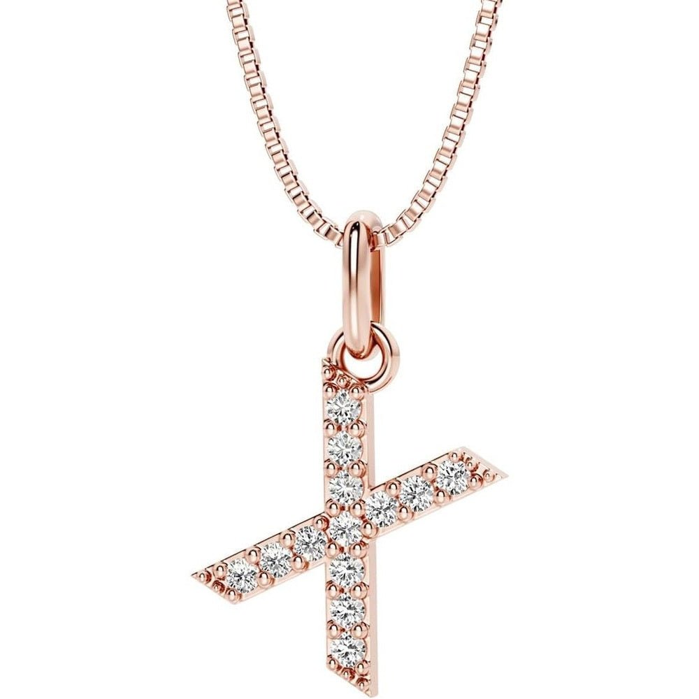 Initial Lab Grown Diamond Pendant Necklace in Silver - Future Jewelry