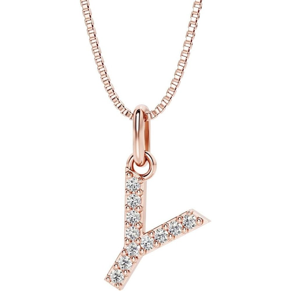 Initial Lab Grown Diamond Pendant Necklace in Silver - Future Jewelry