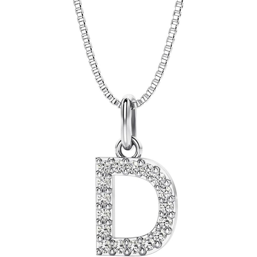 Initial Lab Grown Diamond Pendant Necklace in Silver - Future Jewelry