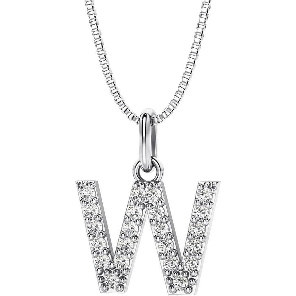 Initial Lab Grown Diamond Pendant Necklace in Silver - Future Jewelry