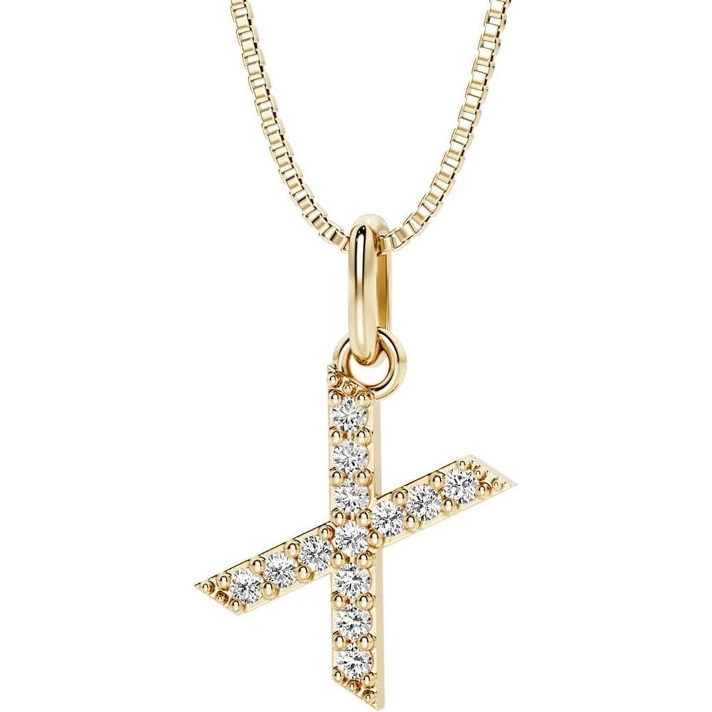 Initial Lab Grown Diamond Pendant Necklace in Silver - Future Jewelry