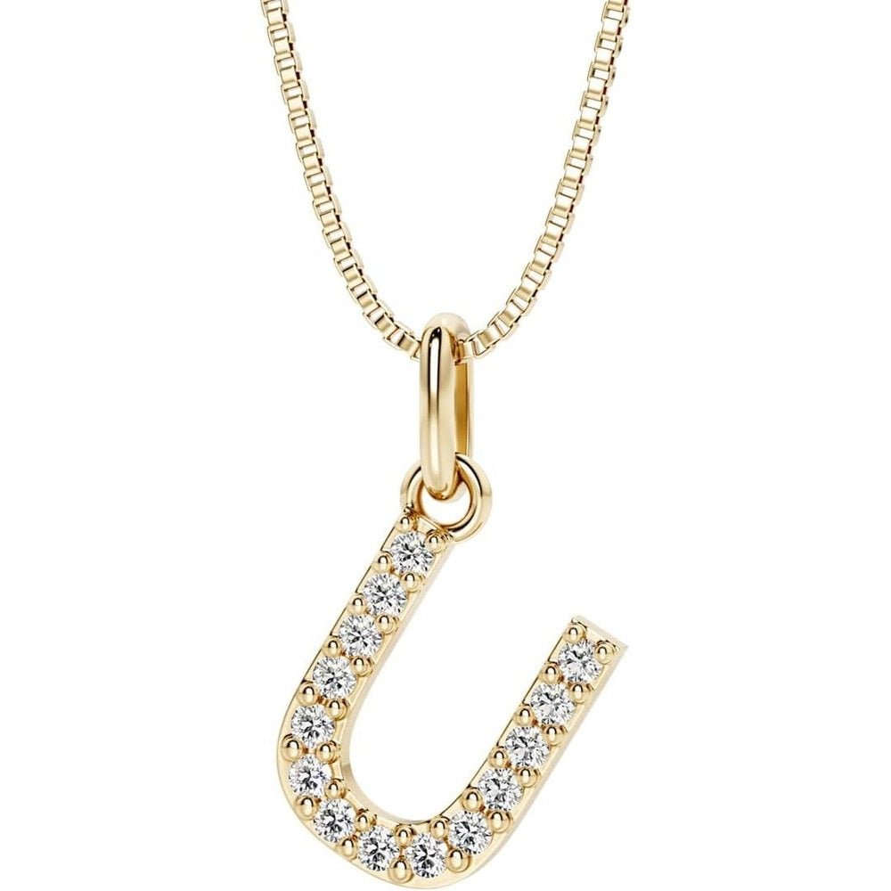 Initial Lab Grown Diamond Pendant Necklace in Silver - Future Jewelry