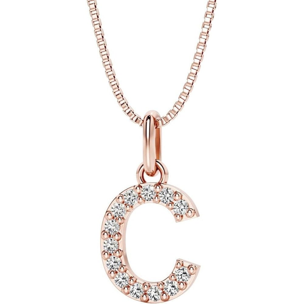 Initial Lab Grown Diamond Pendant Necklace in Silver - Future Jewelry