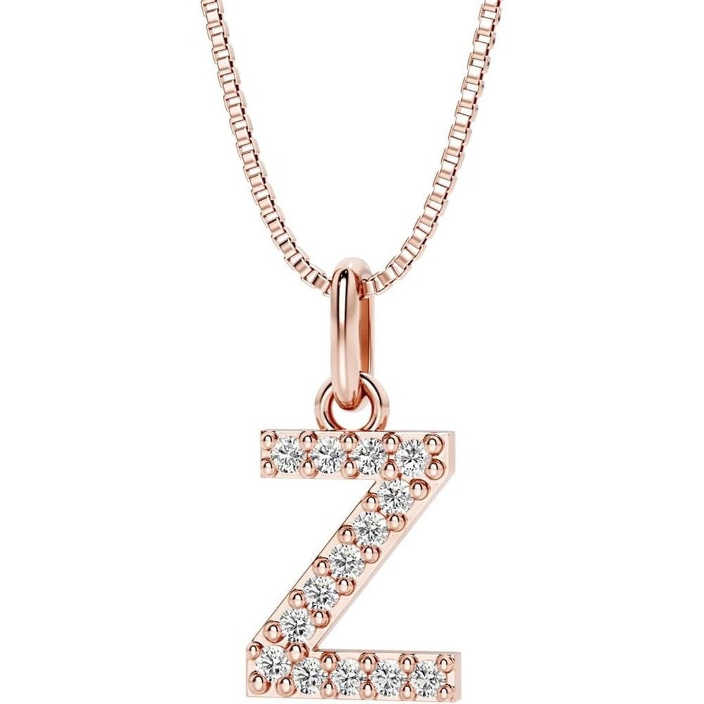Initial Lab Grown Diamond Pendant Necklace in Silver - Future Jewelry