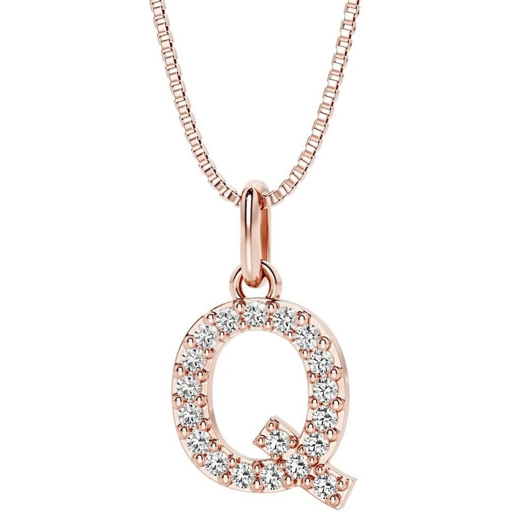 Initial Lab Grown Diamond Pendant Necklace in Silver - Future Jewelry
