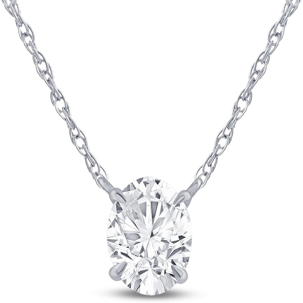 La Joya 1 Carat Diamond Necklaces for Women | GH VS/SI Lab Grown Solitaire Diamond Necklace Pendants | Solid Gold Chain Included | Variety of Shapes to Choose From - Future Jewelry