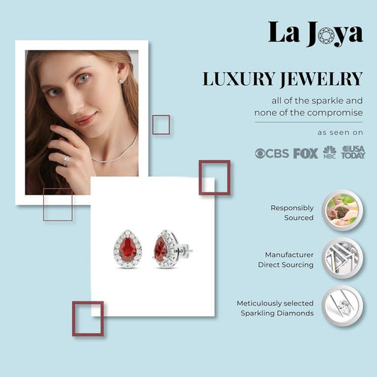 Lab Created Ruby and Lab Grown Diamond Halo Stud Earrings for Women | 10K Solid White Gold Earrings | Multiple Shapes and Weights to Choose From - Future Jewelry