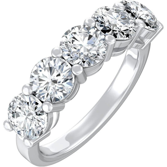 Lab Diamond Five Stone Ring in 14K White or Yellow Gold - Future Jewelry