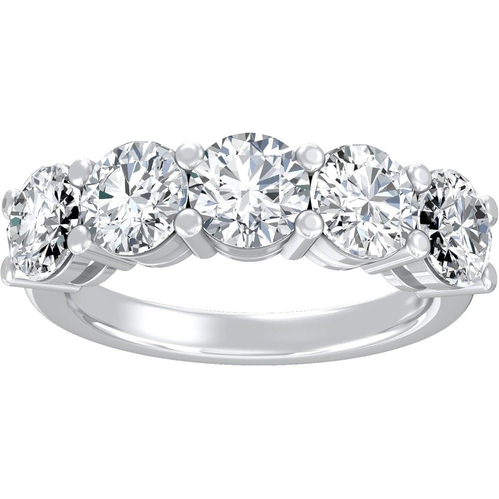 Lab Diamond Five Stone Ring in 14K White or Yellow Gold - Future Jewelry