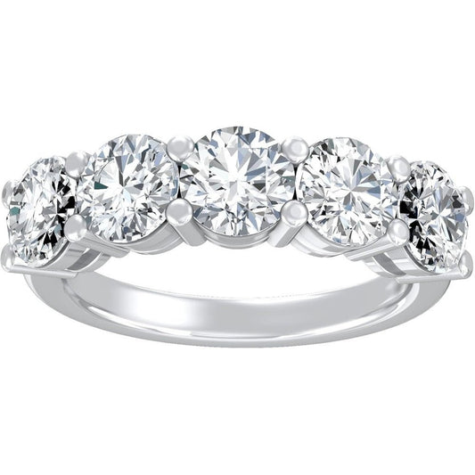 Lab Diamond Five Stone Ring in 14K White or Yellow Gold - Future Jewelry