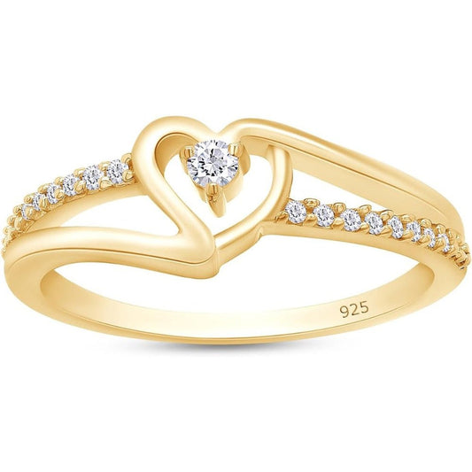 Lab Diamond Heart Promise Ring in 14K Rose Gold - Future Jewelry
