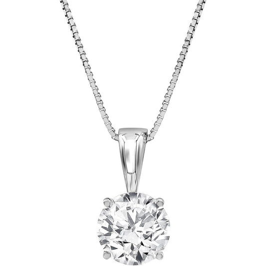 Lab Diamond Solitaire Necklace in 14K White Gold for Women - Future Jewelry