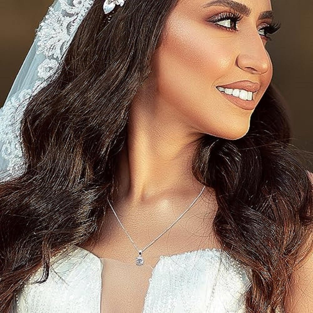 Lab Diamond Solitaire Necklace in 14K White Gold for Women - Future Jewelry