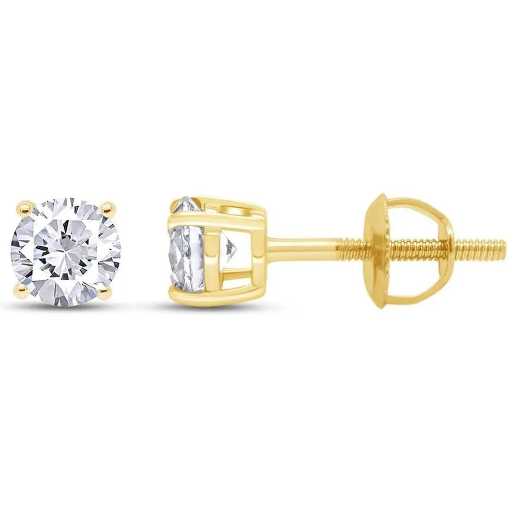 Lab Diamond Stud Earrings 0.04-0.25 Carat Round Cut - Future Jewelry