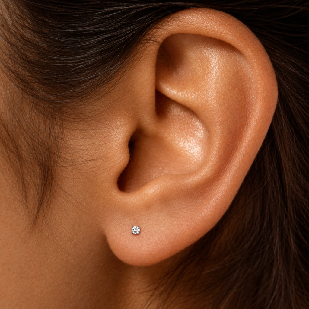 Lab Diamond Stud Earrings 0.04-0.25 Carat Round Cut - Future Jewelry