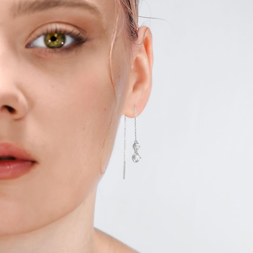 Lab Grown Diamond and Gem Hoop Earrings in Silver - Future Jewelry