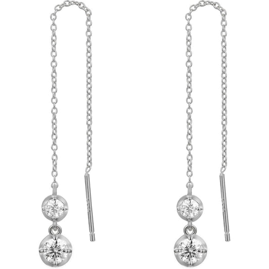 Lab Grown Diamond and Gem Hoop Earrings in Silver - Future Jewelry