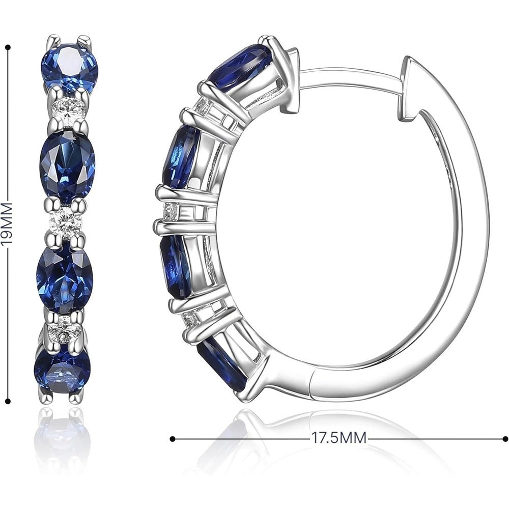 Lab Grown Diamond and Gem Hoop Earrings in Silver - Future Jewelry