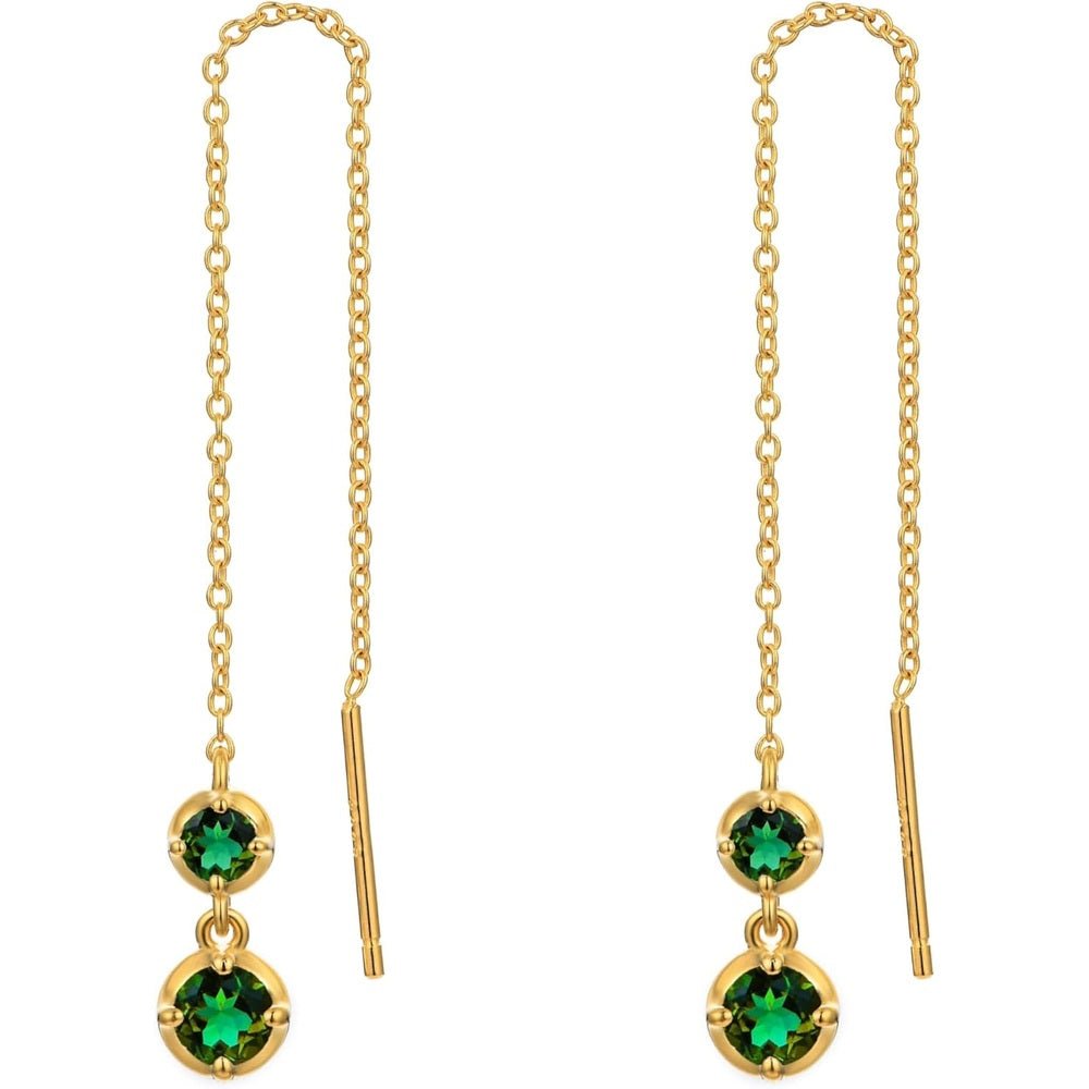 Lab Grown Diamond and Gem Hoop Earrings in Silver - Future Jewelry