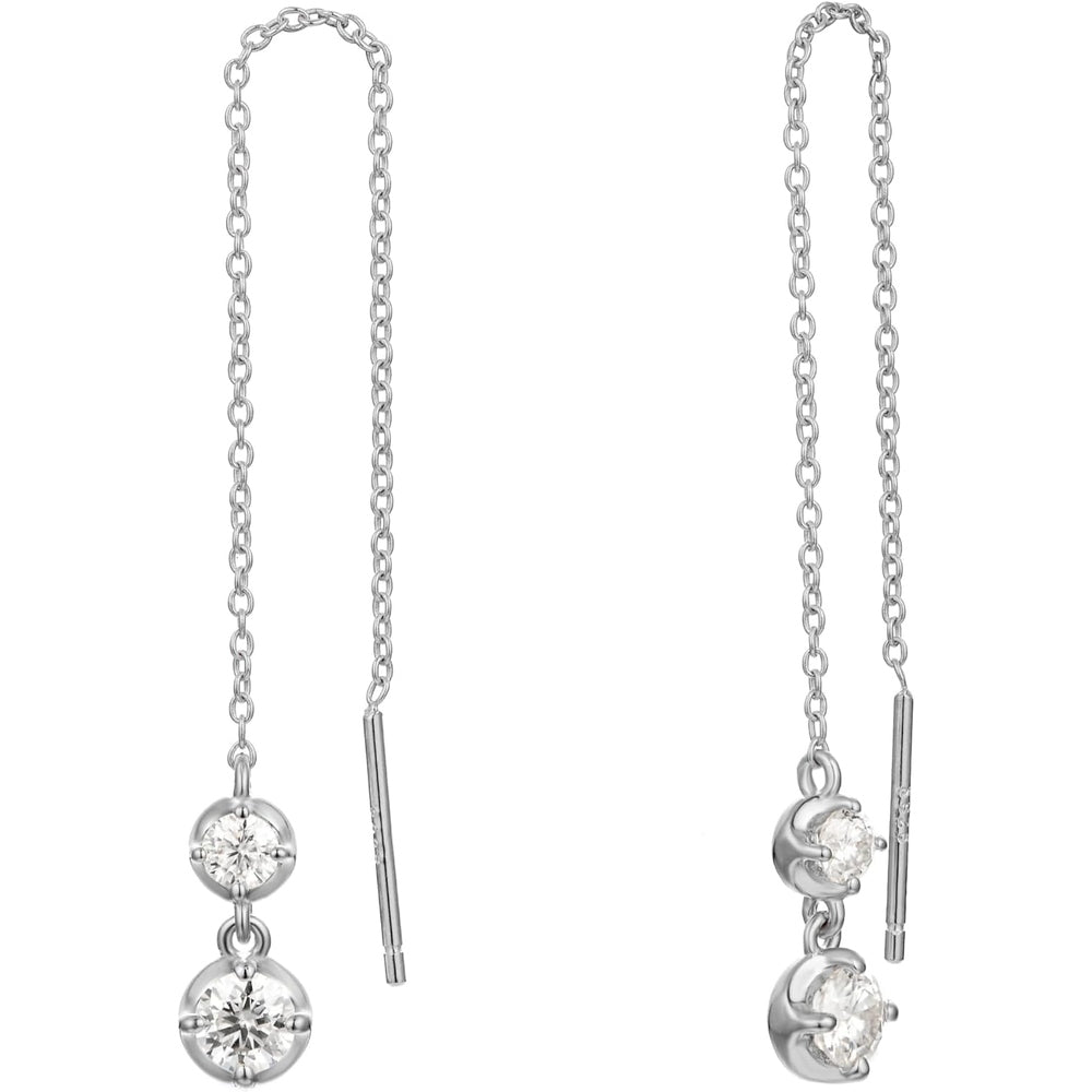 Lab Grown Diamond and Gem Hoop Earrings in Silver - Future Jewelry