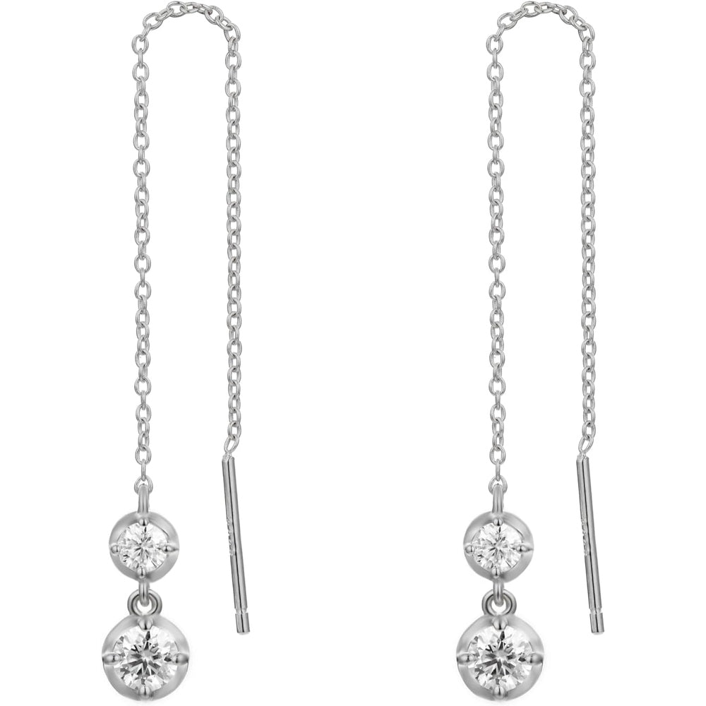Lab Grown Diamond and Gem Hoop Earrings in Silver - Future Jewelry