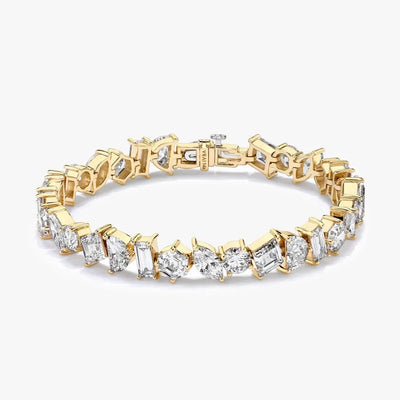 Celestial Radiance, 19 Carat Lab Grown Diamond Bracelet, 14K Yellow Gold