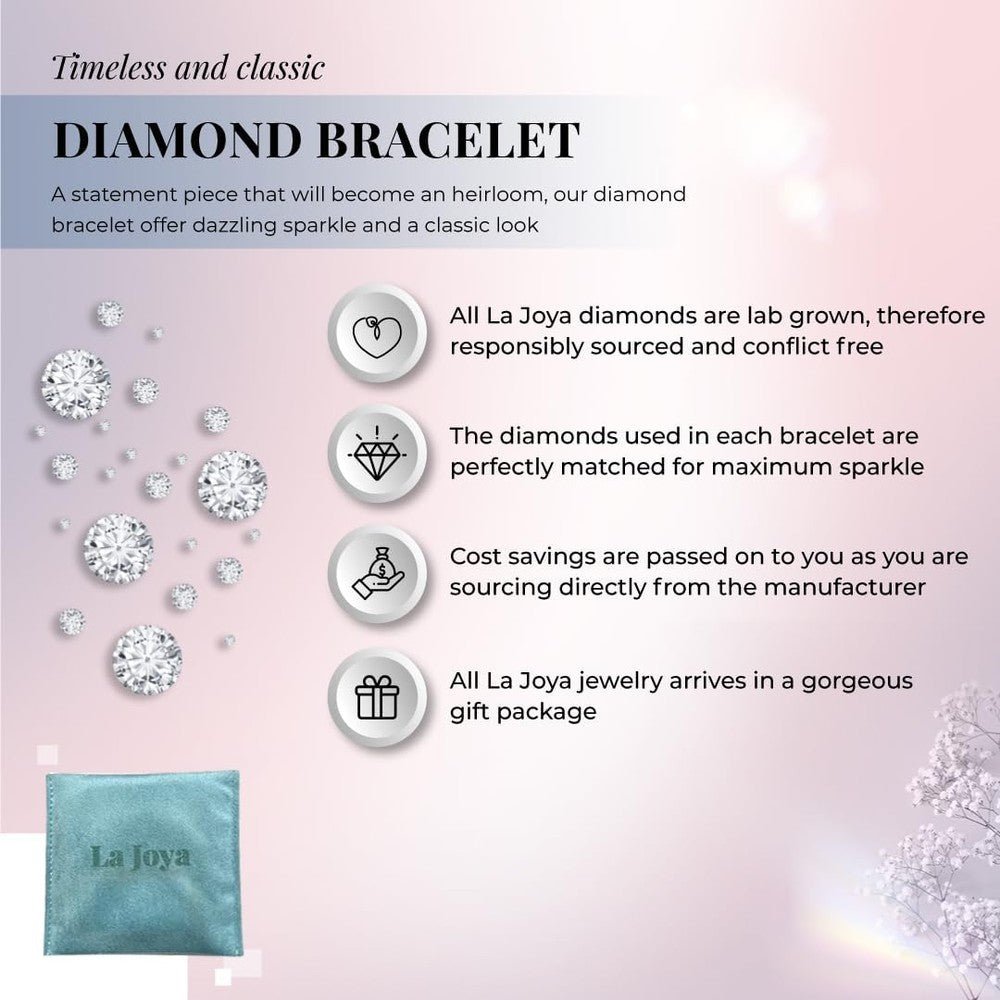Lab Grown Diamond Bracelets for Women | 1/4 - 1 Carat White Gold Silver Adjustable Bolo Diamond Bracelet - Future Jewelry