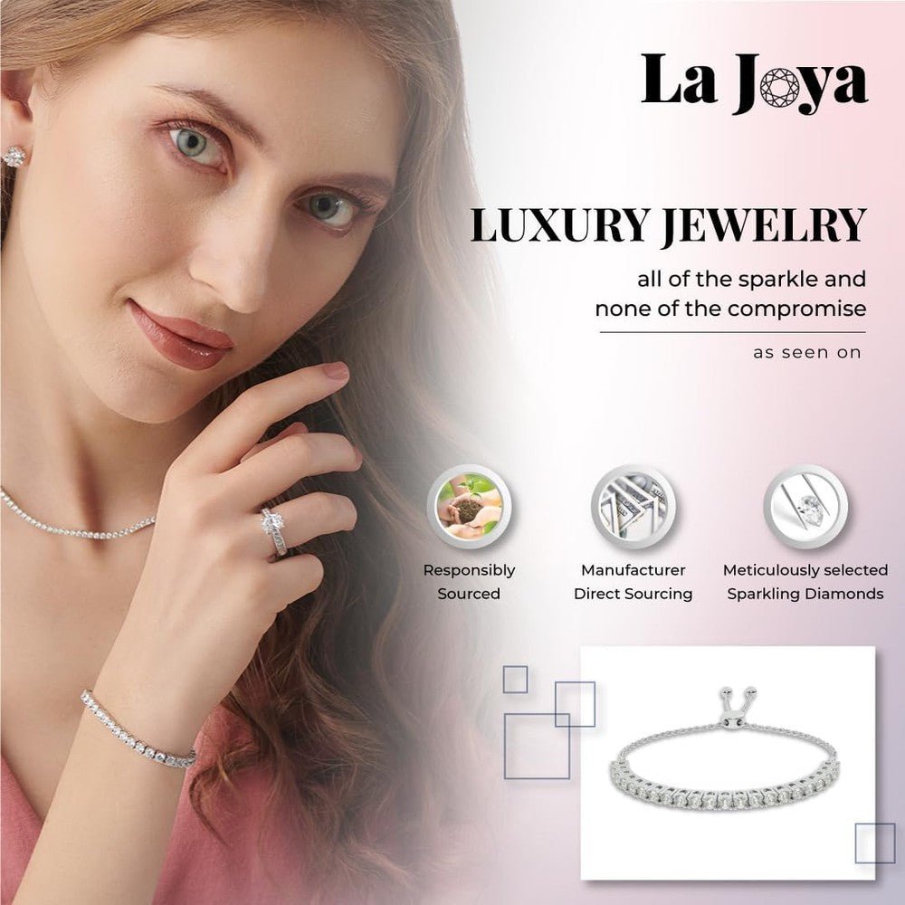 Lab Grown Diamond Bracelets for Women | 1/4 - 1 Carat White Gold Silver Adjustable Bolo Diamond Bracelet - Future Jewelry