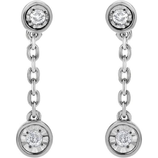 Lab Grown Diamond Chain Dangle Earrings in 14K Gold - Future Jewelry