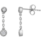Lab Grown Diamond Chain Dangle Earrings, 14K Gold