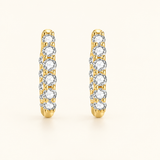 Lab Grown Diamond Circle Huggie Earrings, 18K Gold