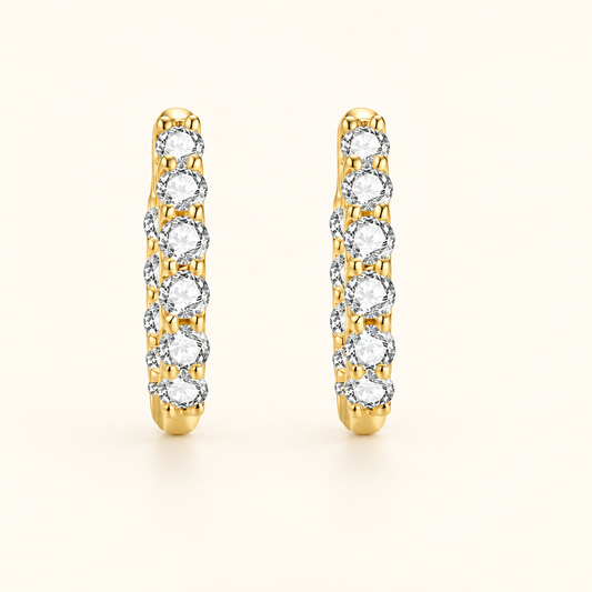 Lab Grown Diamond Circle Huggie Earrings in 18K Yellow Gold - Future Jewelry