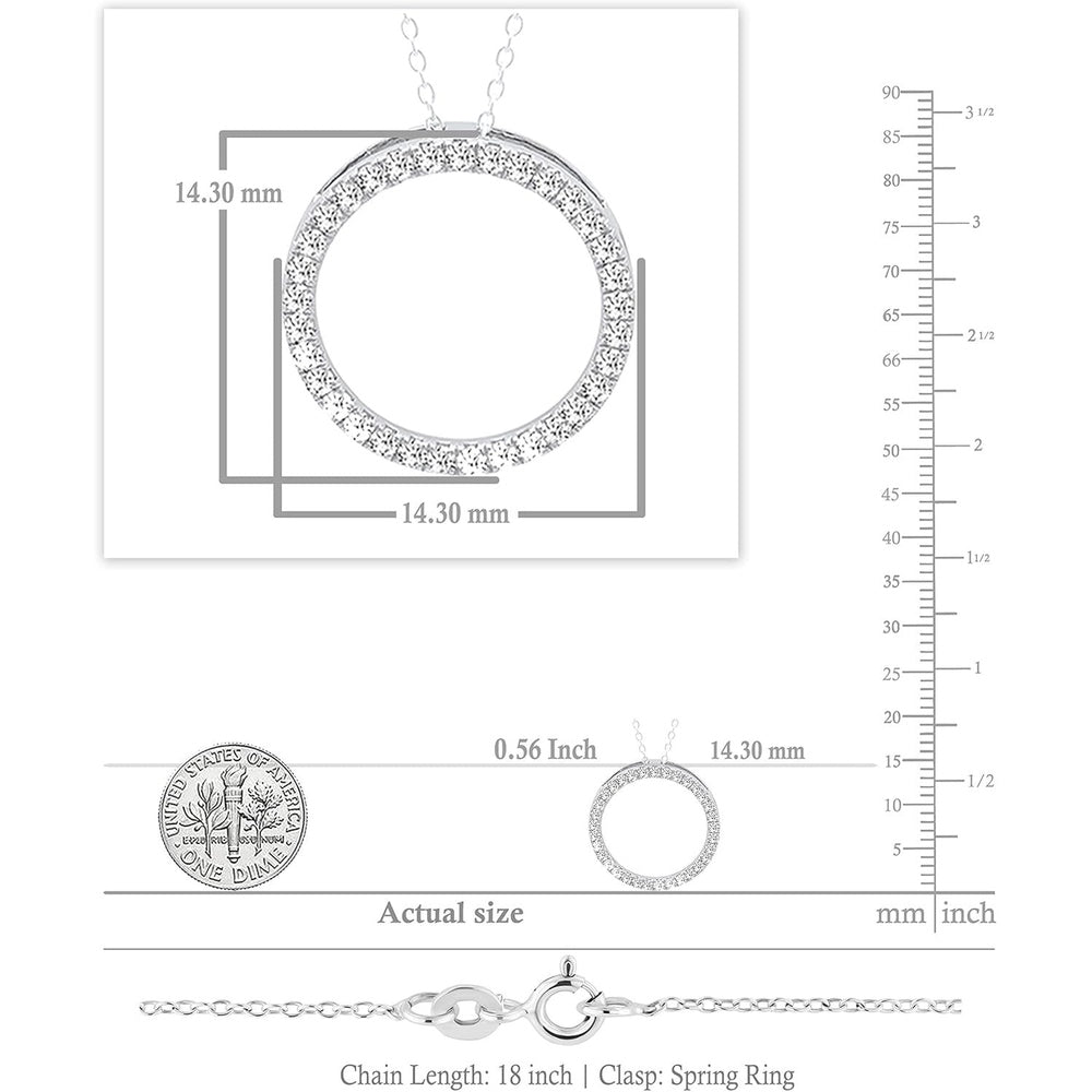 Lab Grown Diamond Circle Pendant in Sterling Silver - Future Jewelry