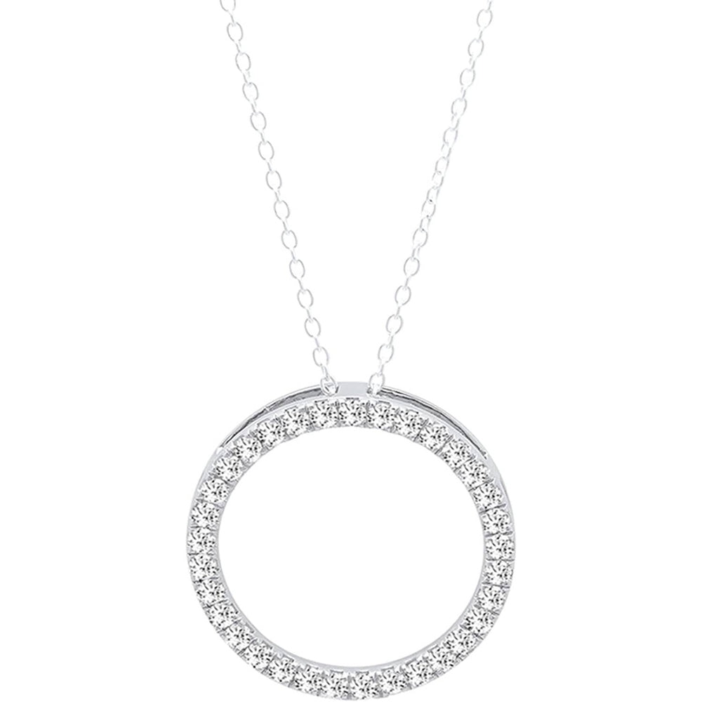 Lab Grown Diamond Circle Pendant in Sterling Silver - Future Jewelry