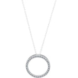 Lab Grown Diamond Circle Pendant, 14K White Gold