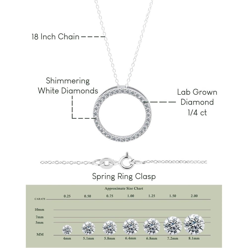 Lab Grown Diamond Circle Pendant in Sterling Silver - Future Jewelry