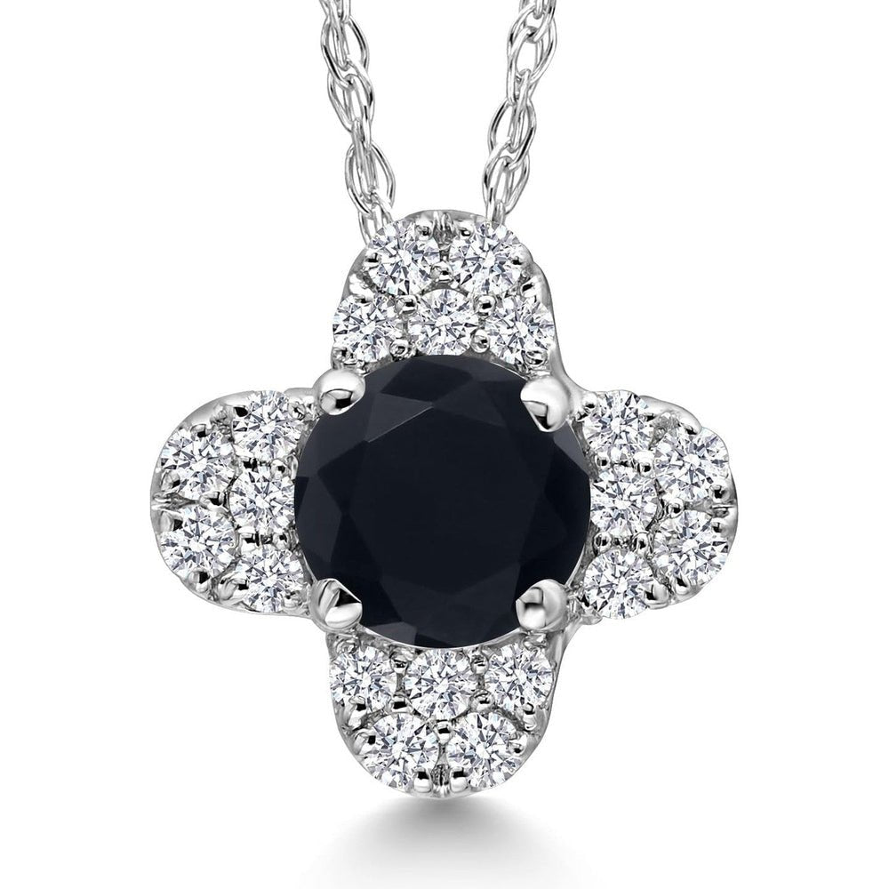 Lab Grown Diamond Clover Pendant in 10K White Gold - Future Jewelry