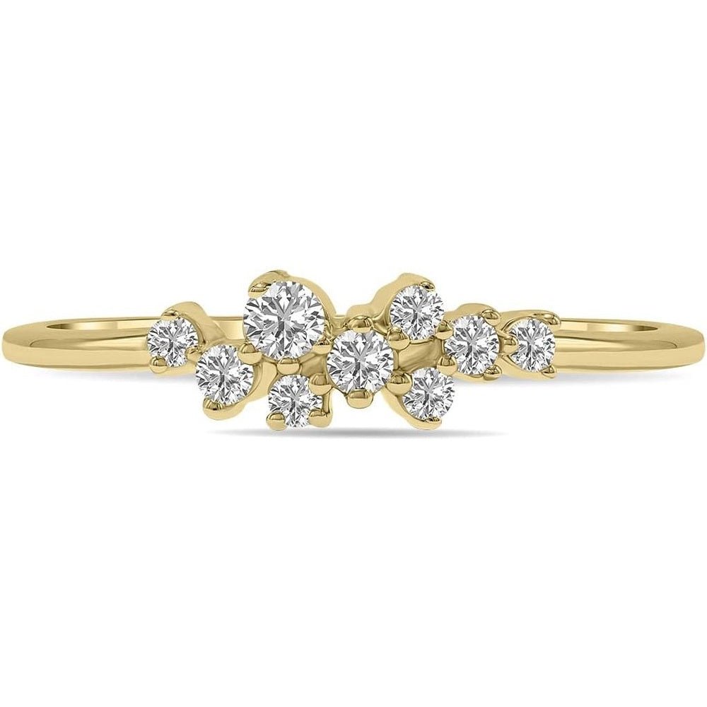 Lab Grown Diamond Cluster Ring in 14K White or Yellow Gold - Future Jewelry
