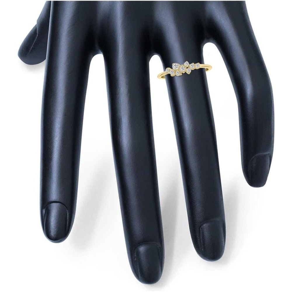Lab Grown Diamond Cluster Ring in 14K White or Yellow Gold - Future Jewelry