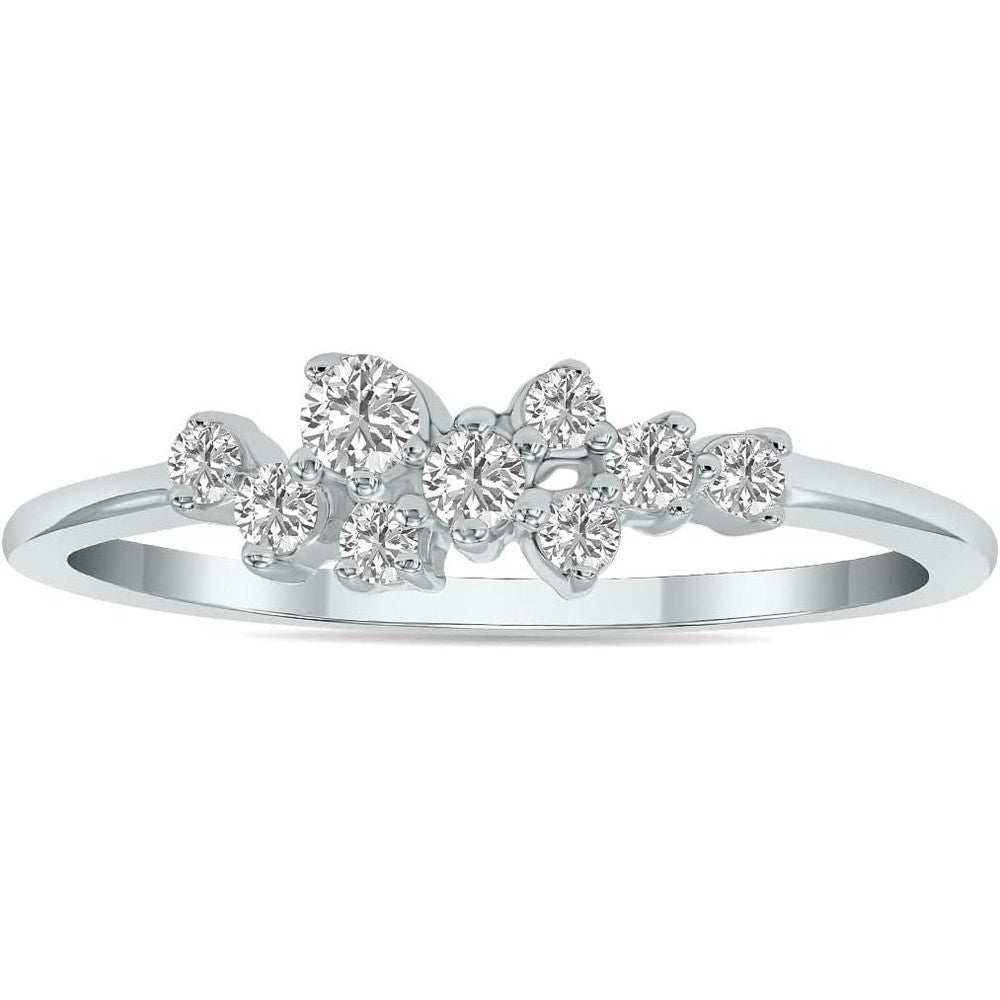 Lab Grown Diamond Cluster Ring in 14K White or Yellow Gold - Future Jewelry