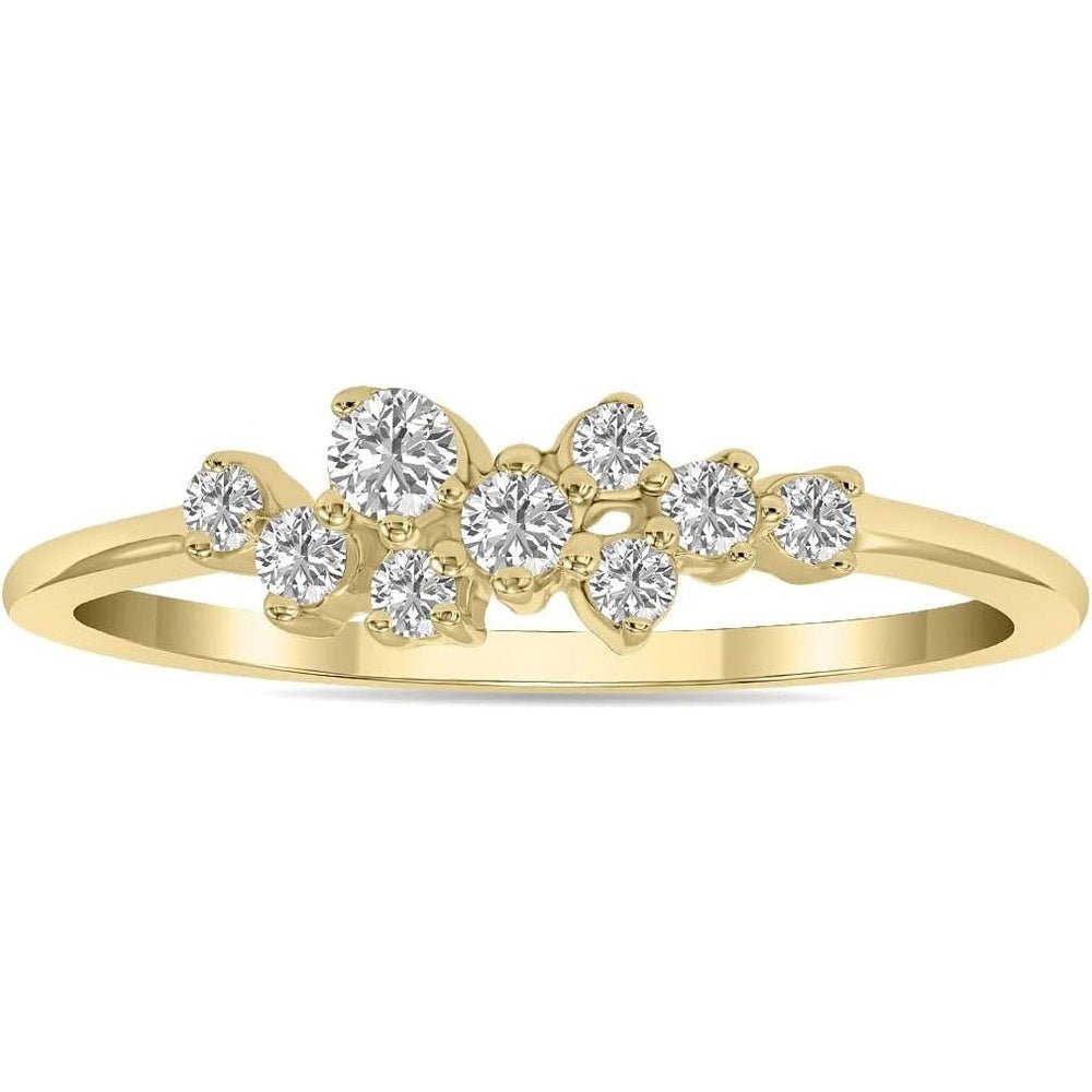 Lab Grown Diamond Cluster Ring in 14K White or Yellow Gold - Future Jewelry