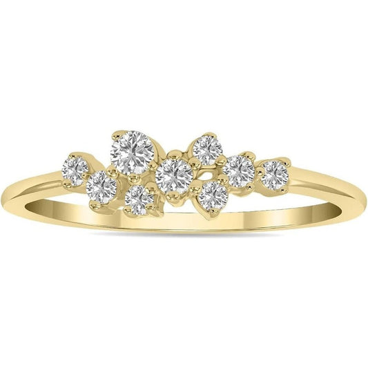 Lab Grown Diamond Cluster Ring in 14K White or Yellow Gold - Future Jewelry