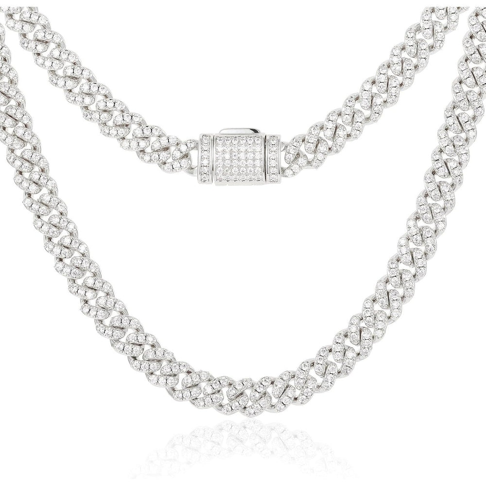 Lab Grown Diamond Cuban Link Chain 5.3 - 7 Ct Miami Cuban Necklace 18k Gold Plated Sterling Silver Iced Out Chain 6MM Moissanite Chain For Men Women - Future Jewelry